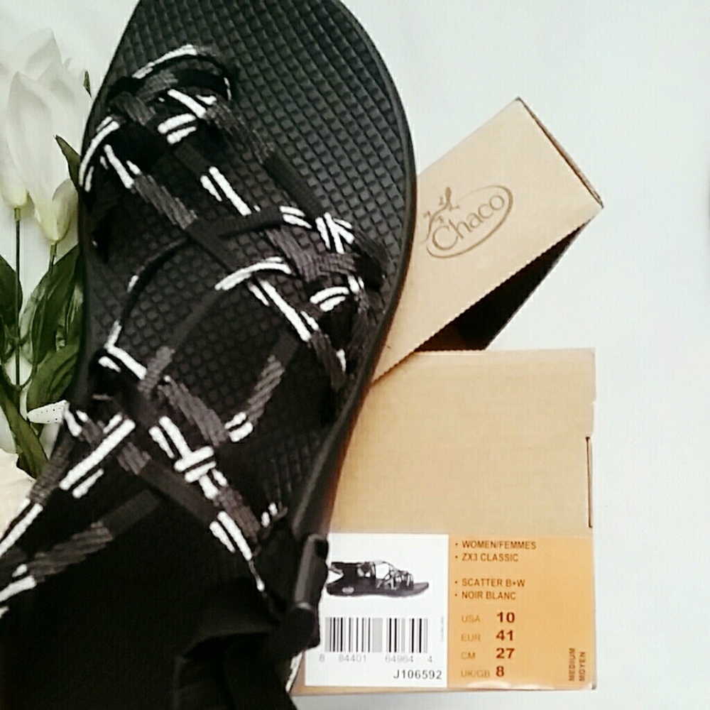 Black Triple Strap Chacos Sandals